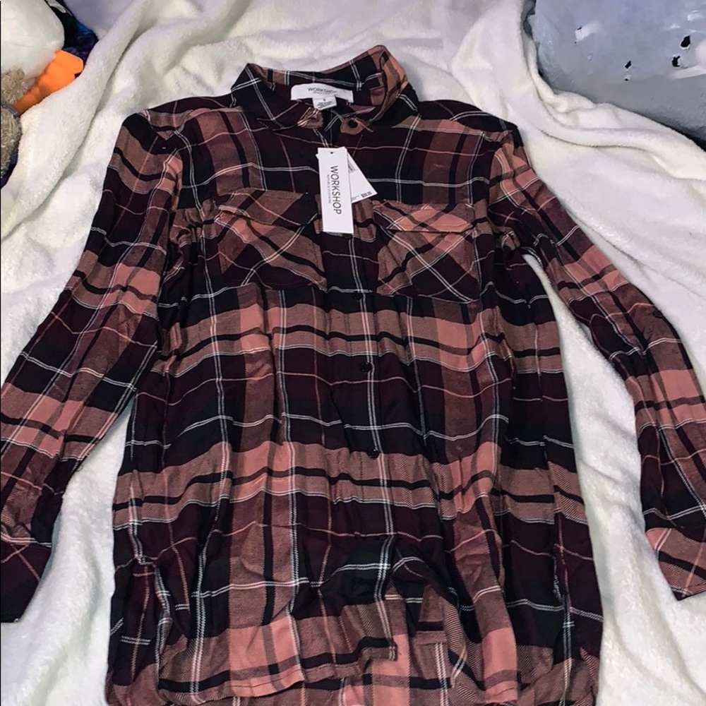 Long plaid shirt! Brand new, super soft!